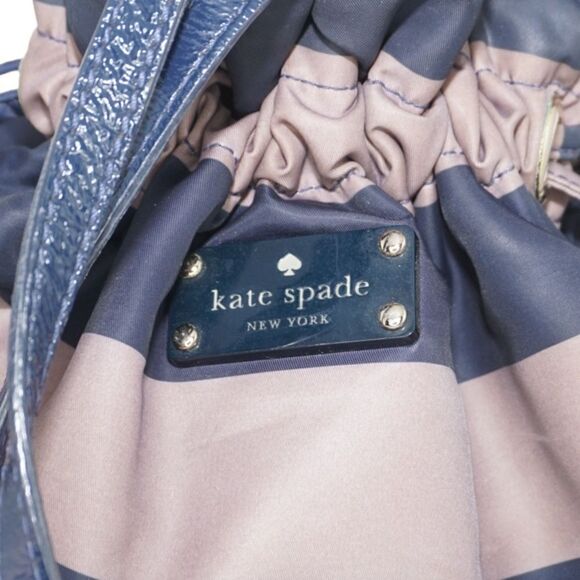 Kate Spade Sateen Striped Shoulder Bag with Drawstring Closure - Picture 11 of 12
